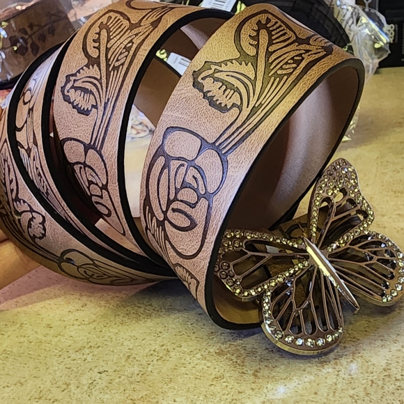 New Brown floral Belt And butterfly belt Buckle - Picture 4 of 4
